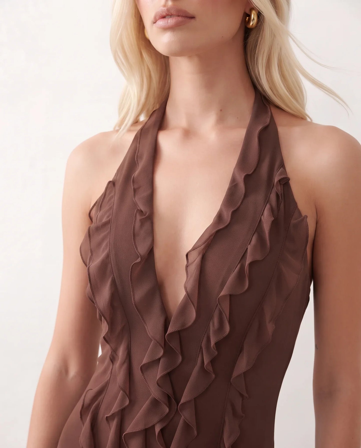 Flavie | Women's Halter Neck Backless Maxi Dress