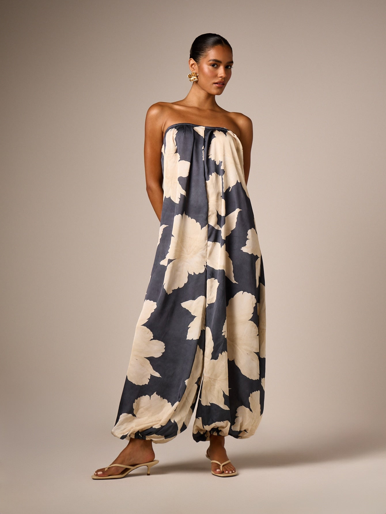 Margaux | Women's Strapless Floral Jumpsuit