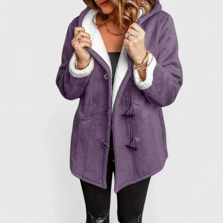 Maeva | Fleece Lined Hooded Toggle Coat
