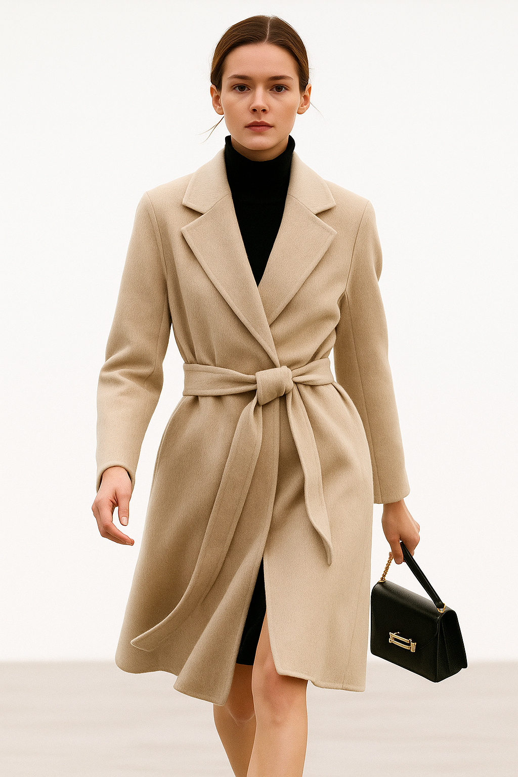 Romilda | Belted Wool Midi Coat