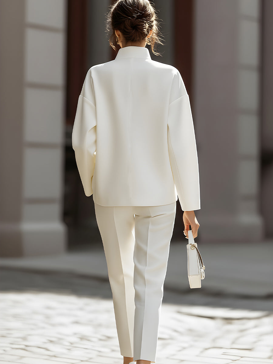 Eleonore | Stand Collar Shirt Trouser Set