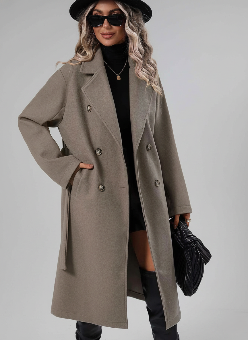 Rosine | A-Line Double-Breasted Trench Coat