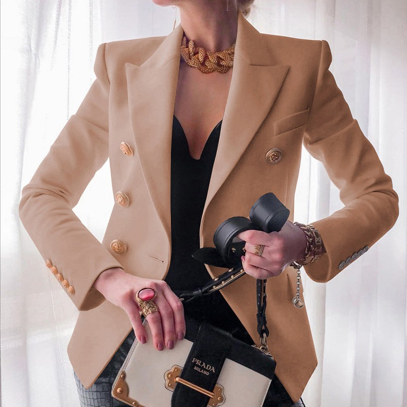 Dominique | Double Breasted Blazer Gold Buttons