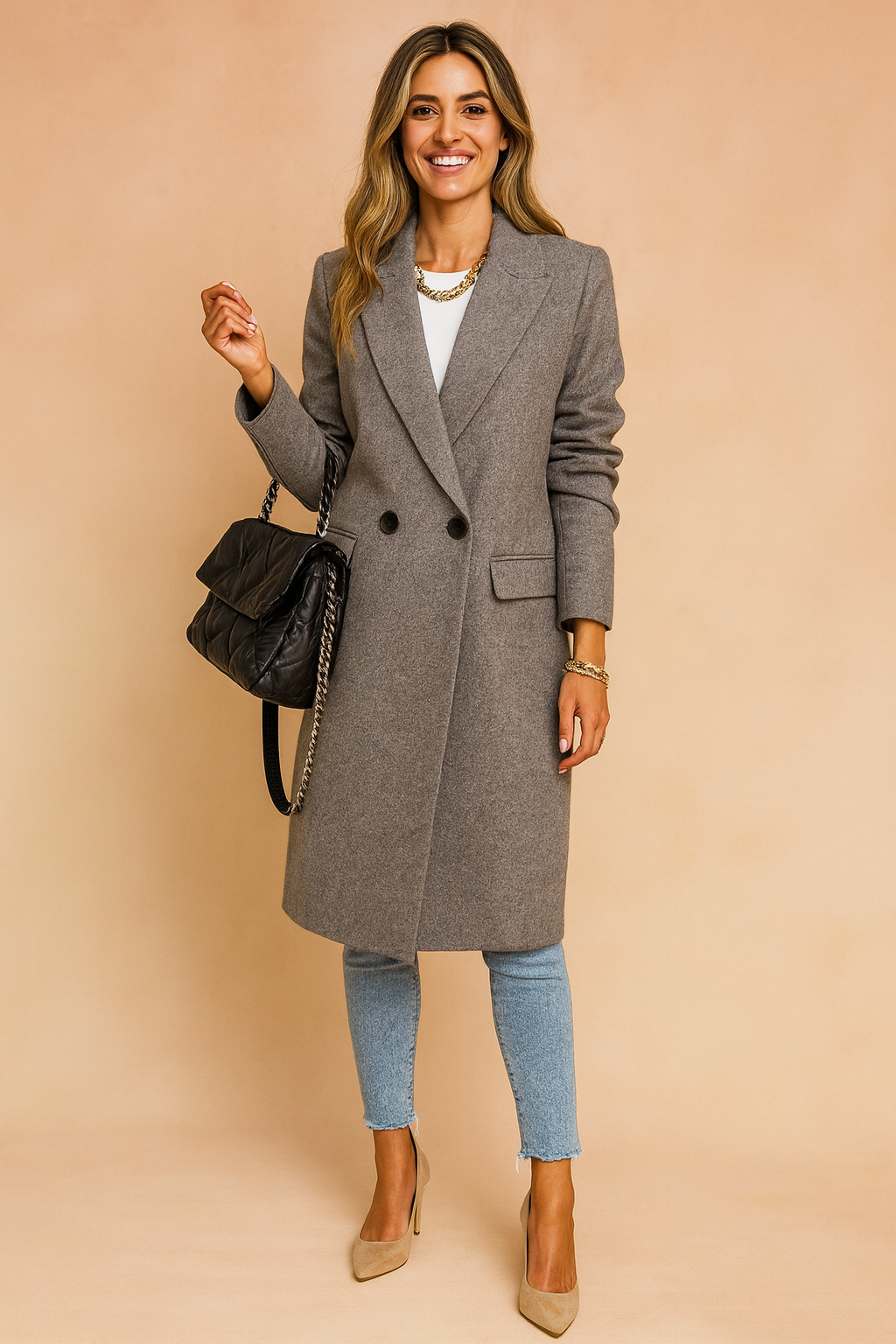 Soreva | Classic Double Breasted Wool Coat