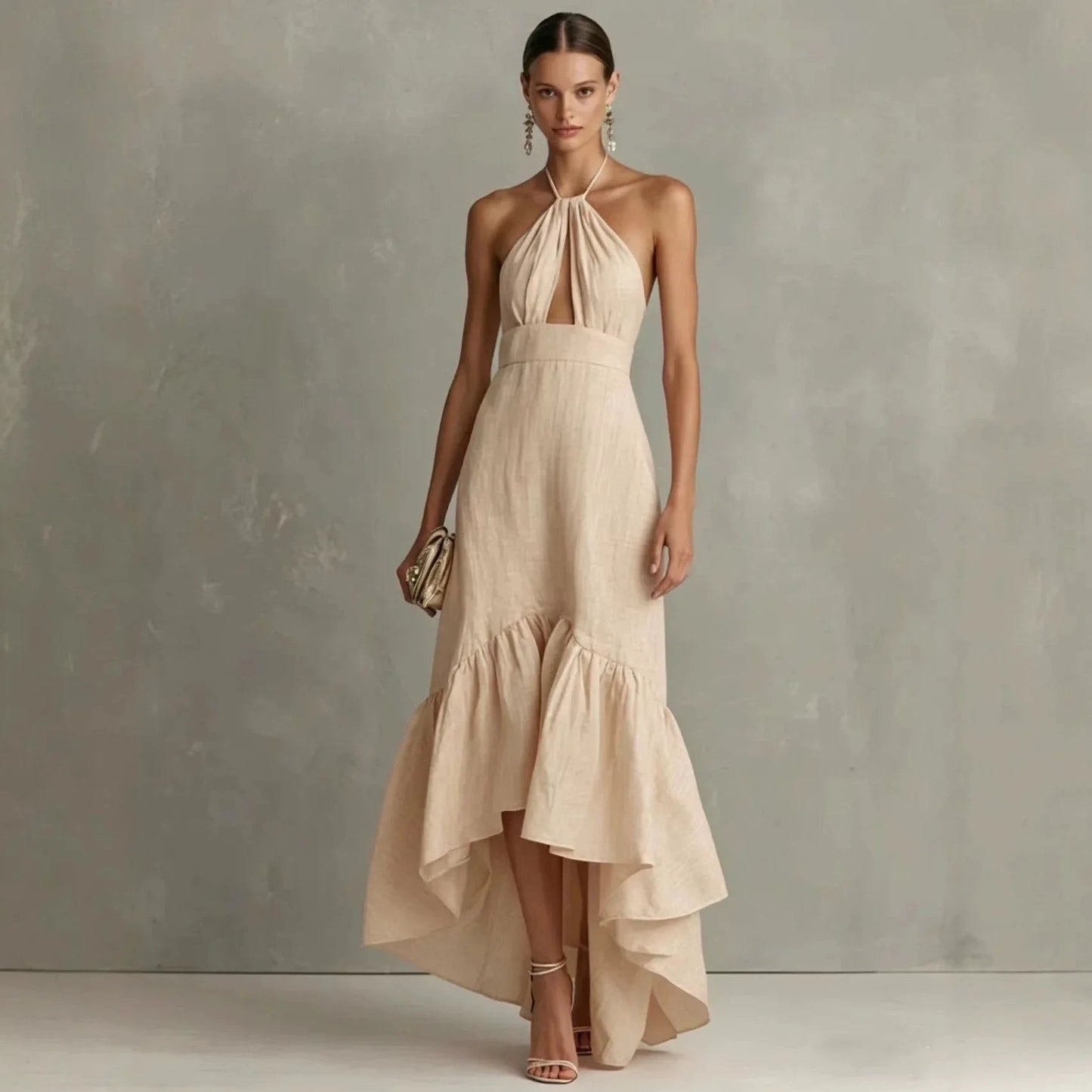 Maelle | Women's Halter Neck Maxi Dress