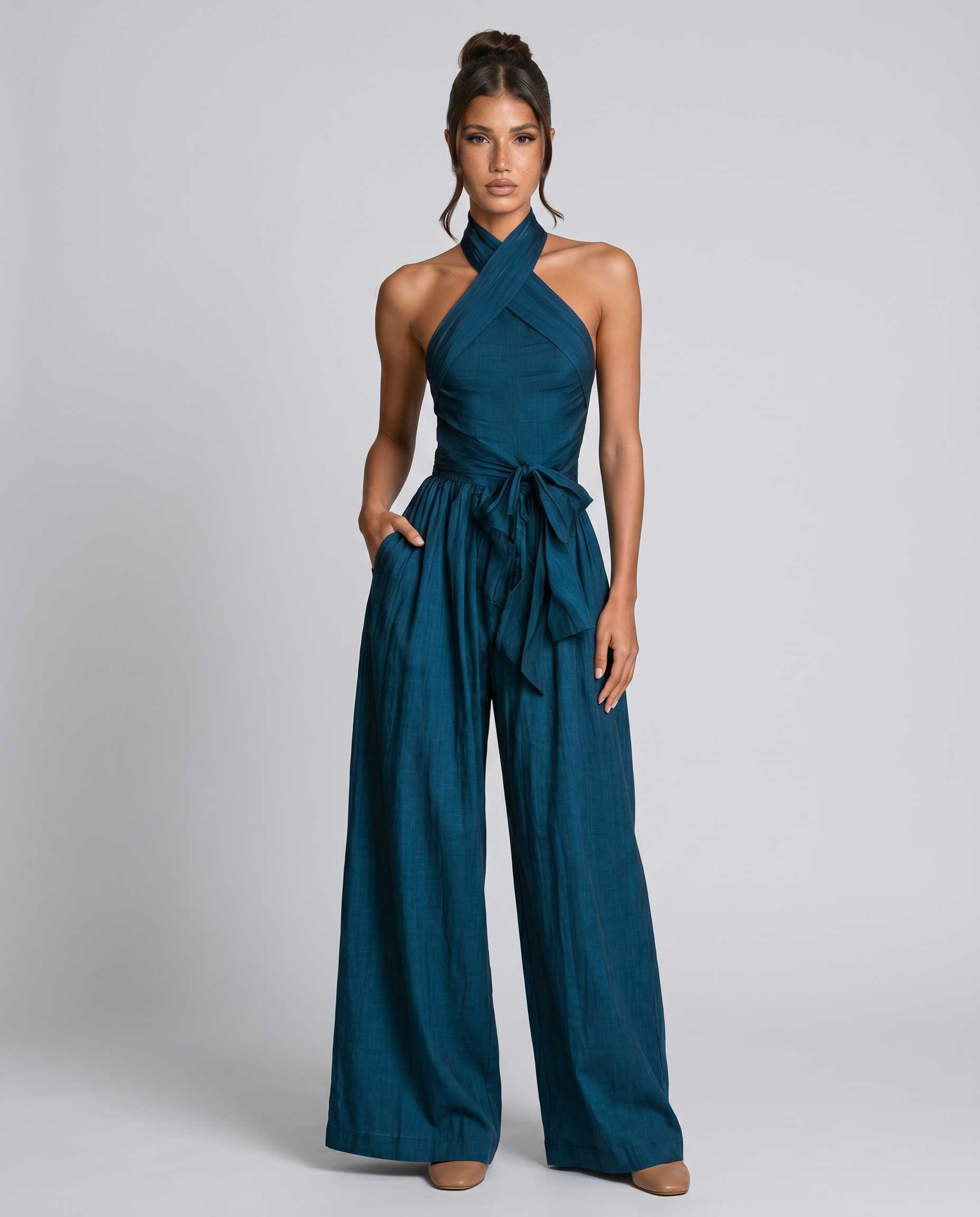 Saskia | Cross Halter Wide-Leg Jumpsuit – SOLANE COLLECTIVE