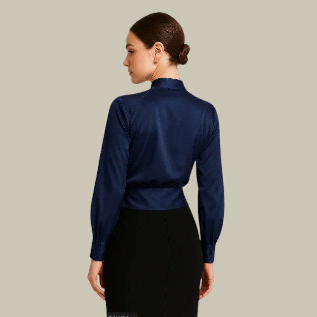 Blanche | Women's V Neck Satin Blouse