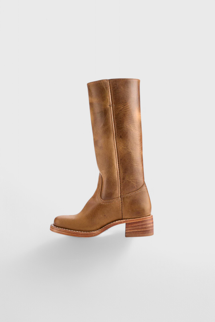 Larevia | Leather Knee High Heeled Boots