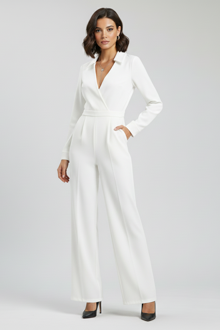 Albertine | Wide Leg Wrap Front Jumpsuit