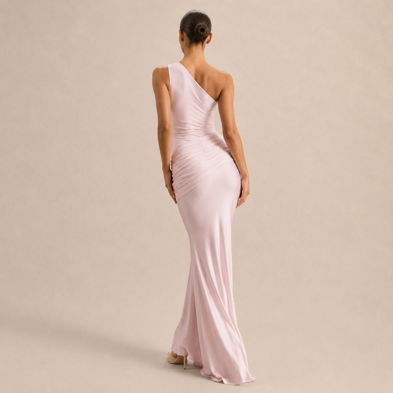 Ines | Women's One Shoulder Satin Maxi Dress