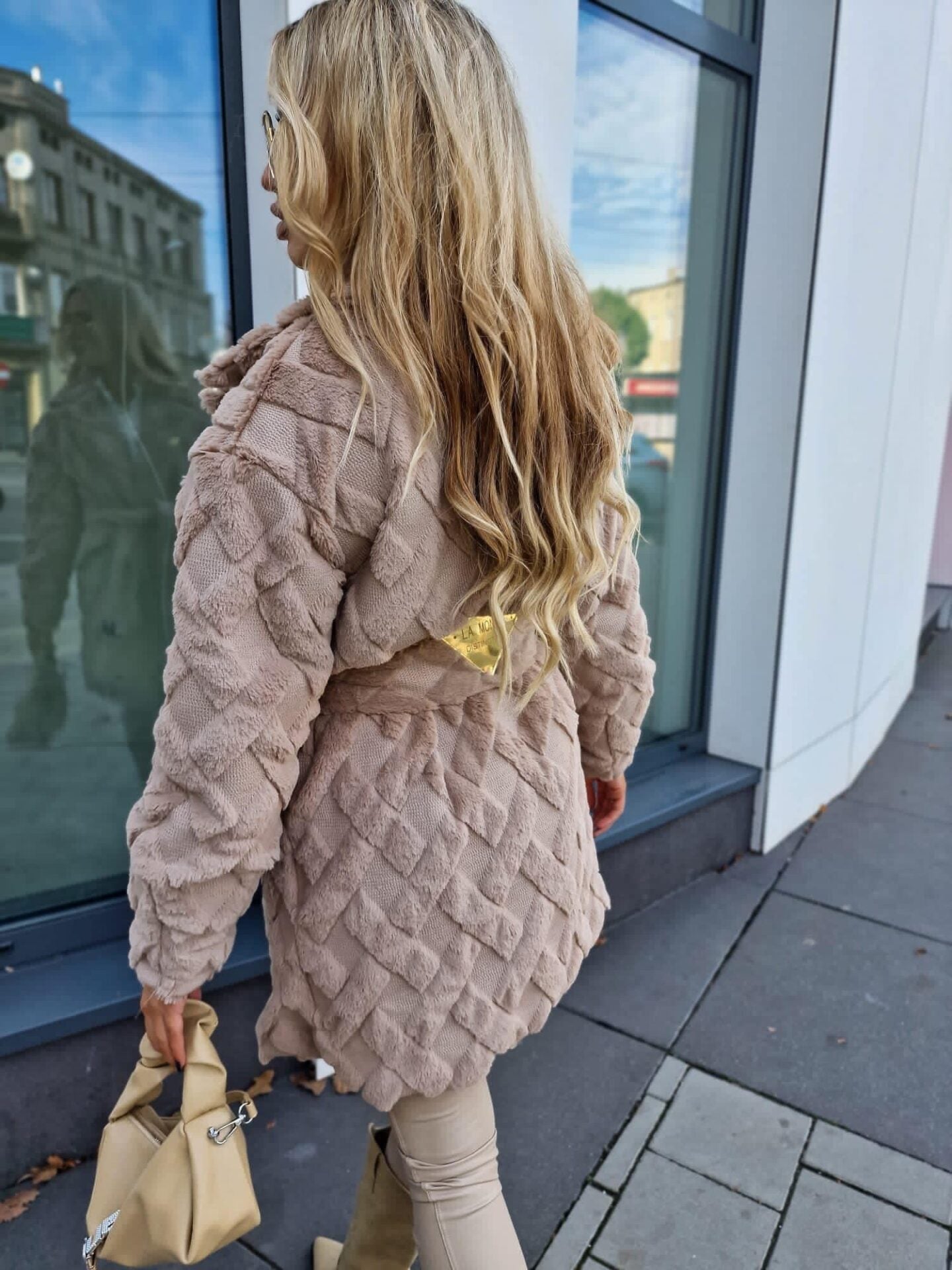 Vivienne | Belted Lapel Collar Faux Fur Coat