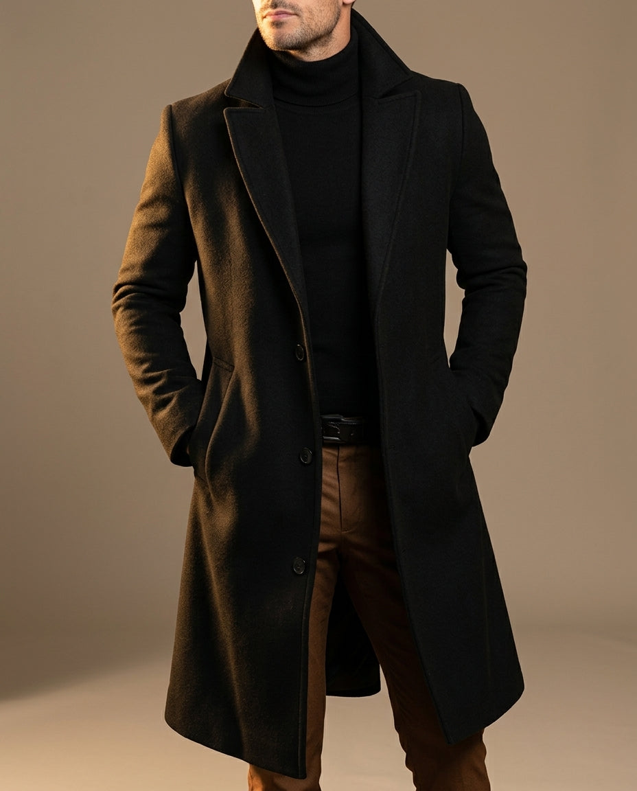 Edmund | Wool Blend Tailored Overcoat