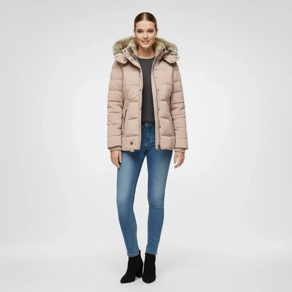 Lea | Faux Fur Hood Quilted Puffer Jacket