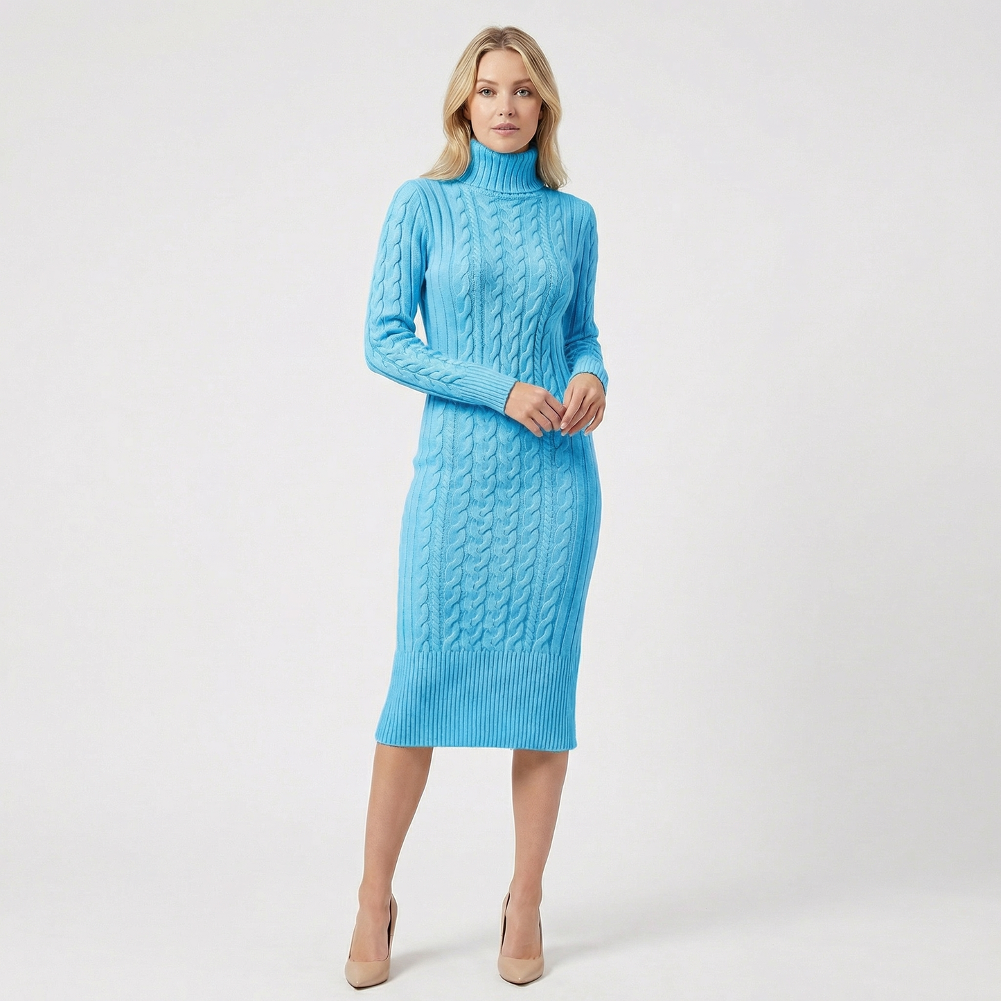 Elowira | Ribbed Knit Midi Dress