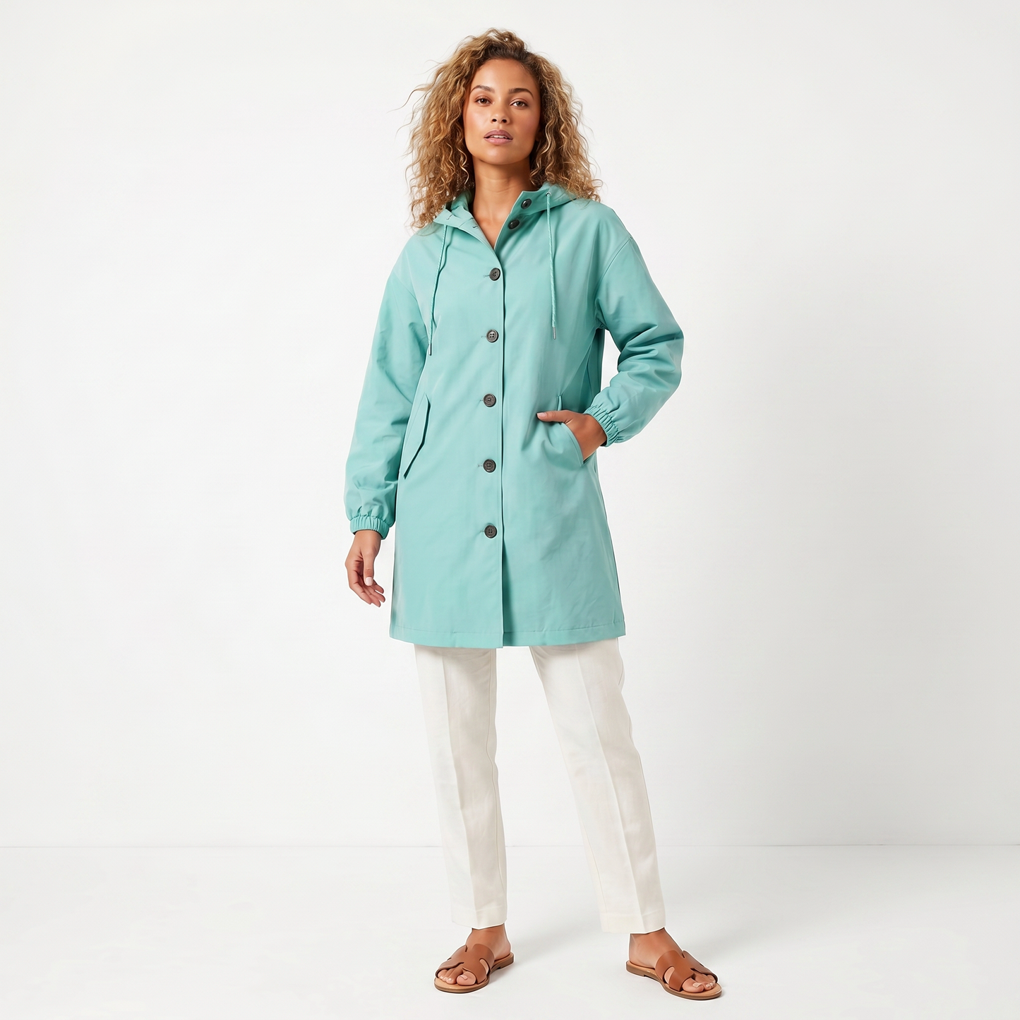 Mirelle | Hooded Mid-Length Trench Coat