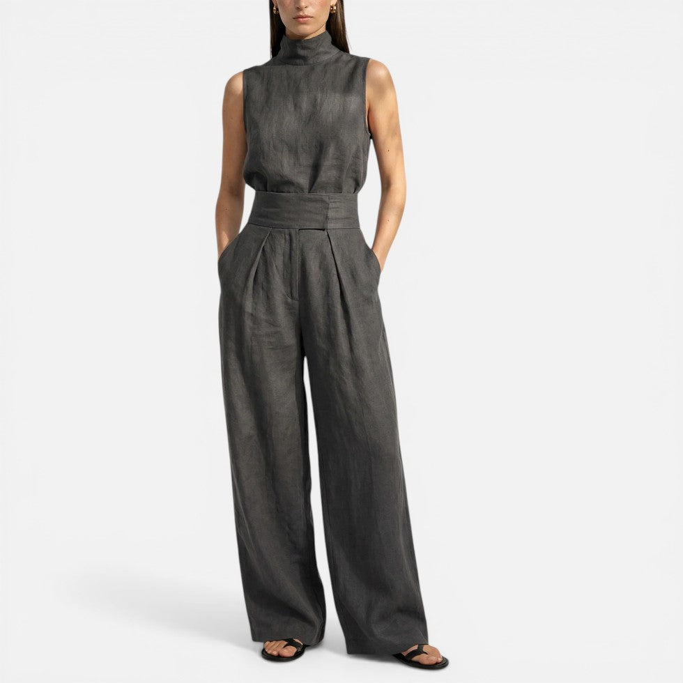 Feline | Sleeveless Wide Leg Jumpsuit
