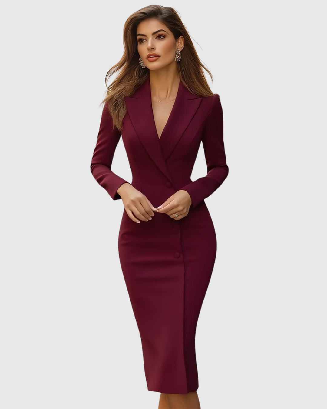 Violaine | Double-Breasted Blazer Midi Dress