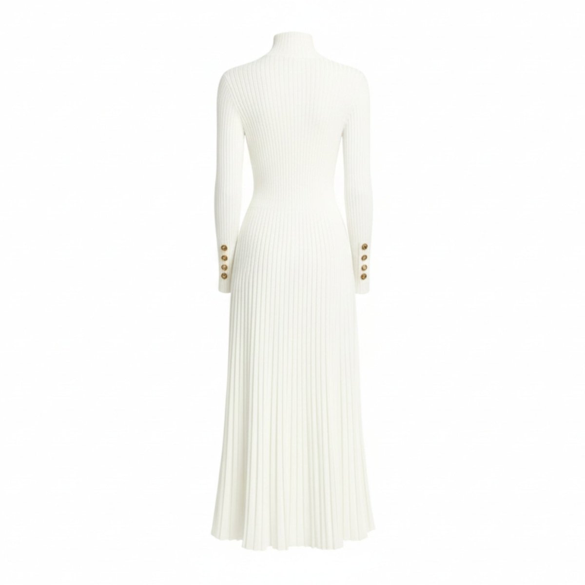 Dianelle | Pleated Turtleneck Knit Midi Dress