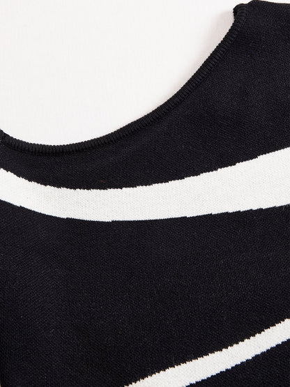 Sidonie | One Shoulder Contrast Knit Dress