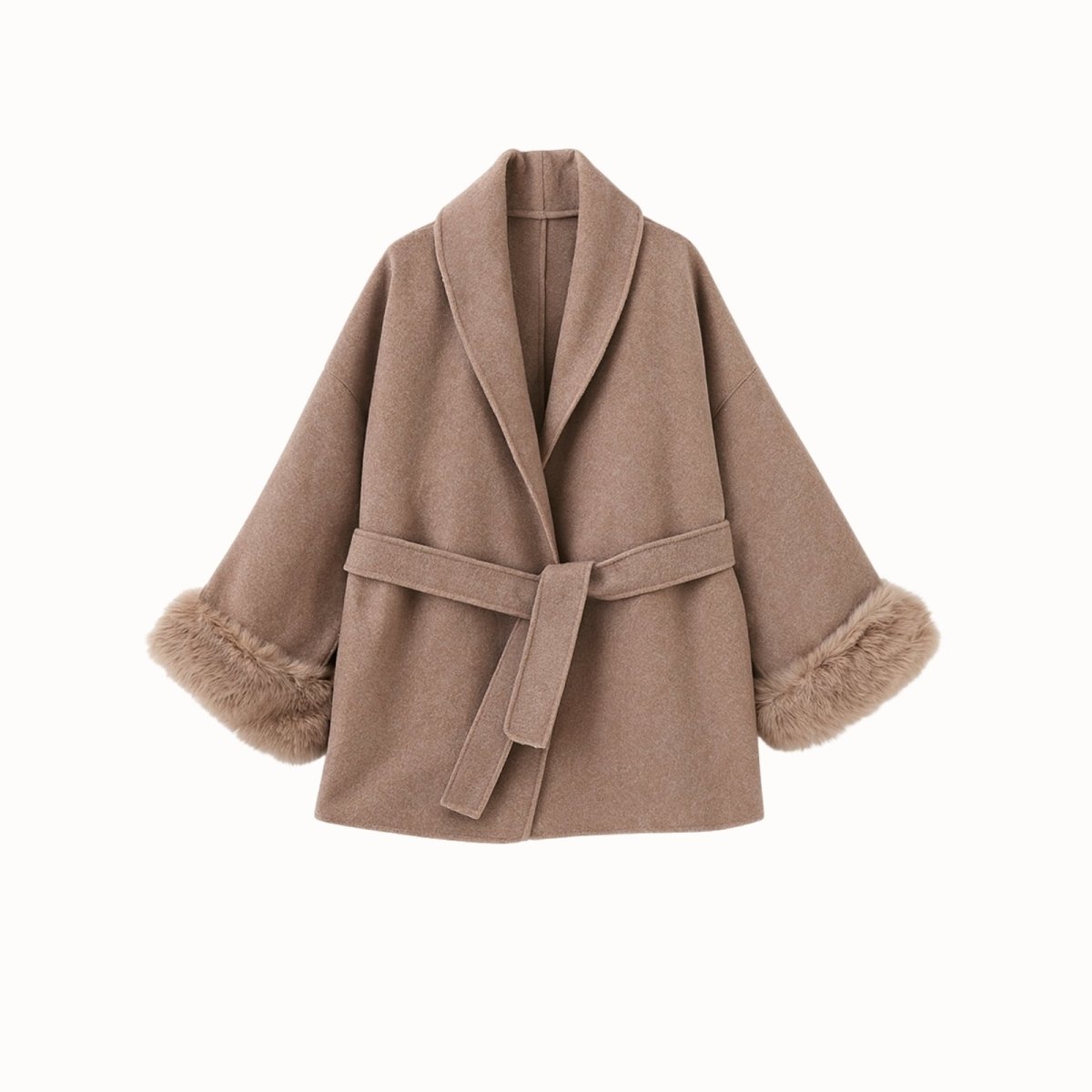 Veloura | Wool Cashmere Fur Cuff Coat