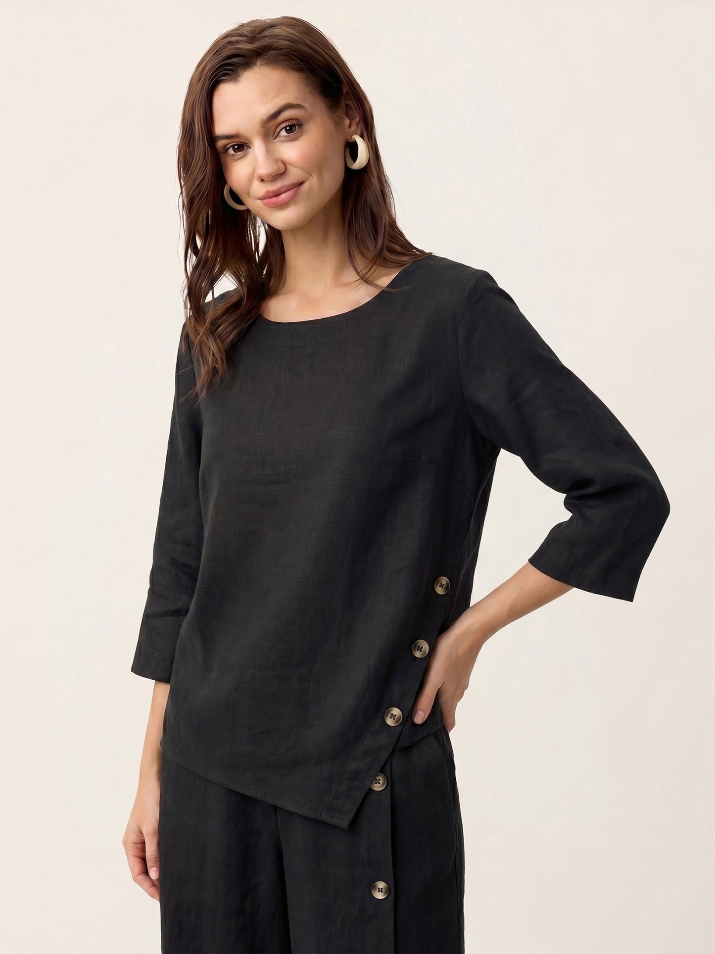 Violette | Women's Linen Top and Trouser Set