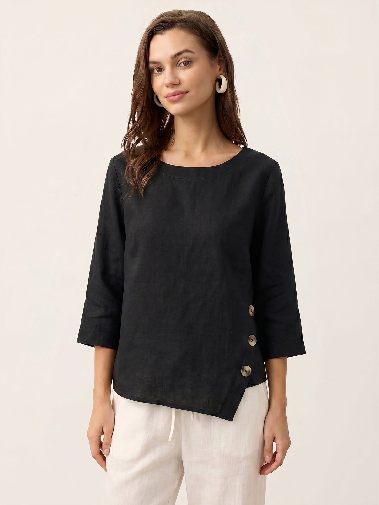 Violette | Women's Linen Top and Trouser Set