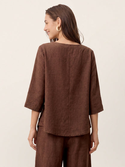 Violette | Women's Linen Top and Trouser Set