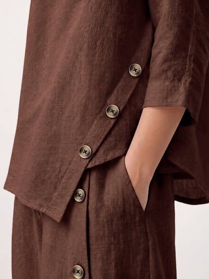 Violette | Women's Linen Top and Trouser Set