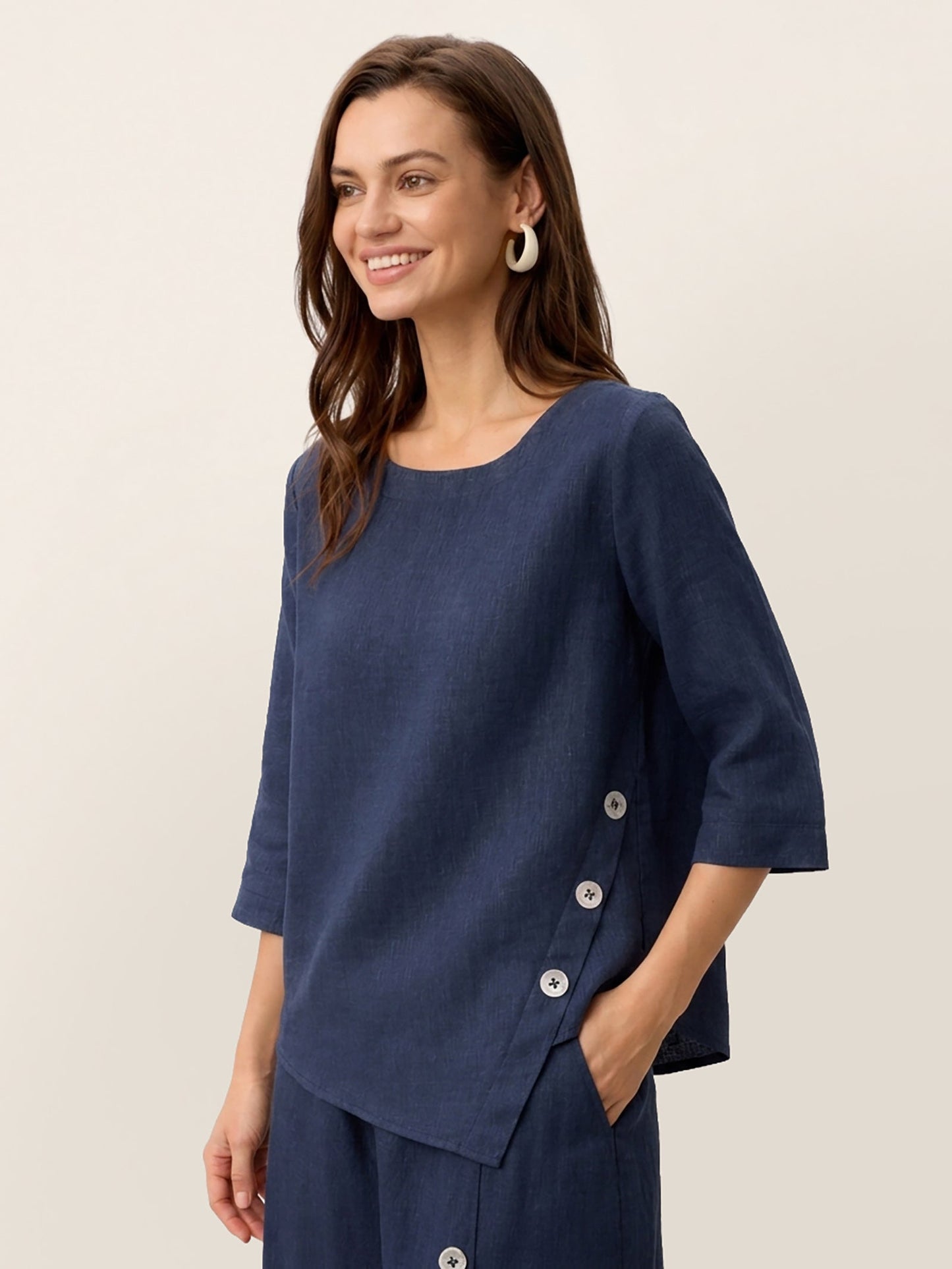 Violette | Women's Linen Top and Trouser Set