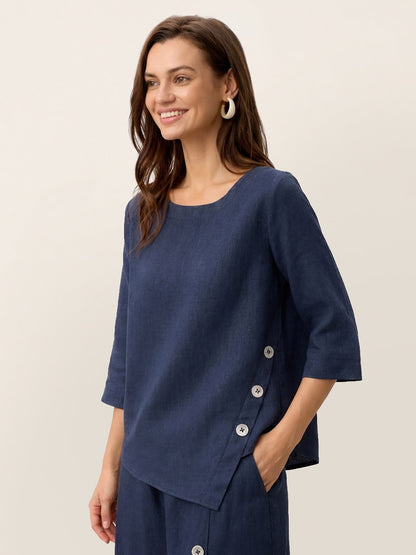 Violette | Women's Linen Top and Trouser Set