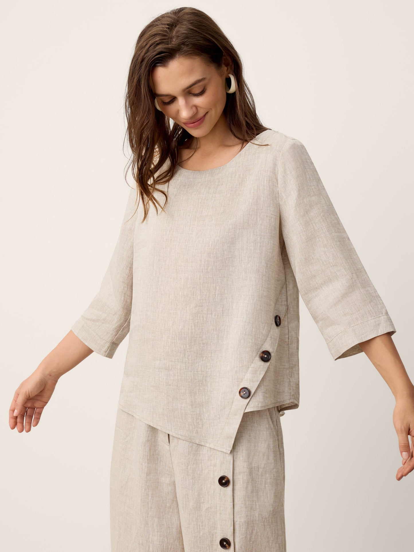 Violette | Women's Linen Top and Trouser Set
