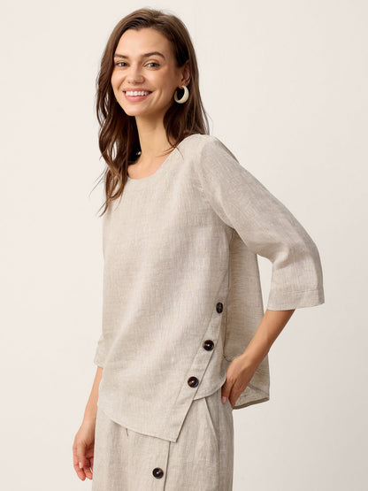 Violette | Women's Linen Top and Trouser Set