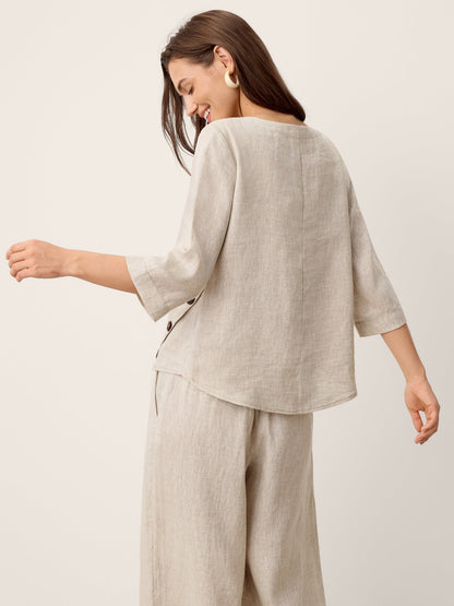 Violette | Women's Linen Top and Trouser Set