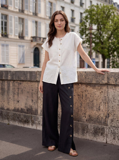 Violette | Women's Linen Top and Trouser Set