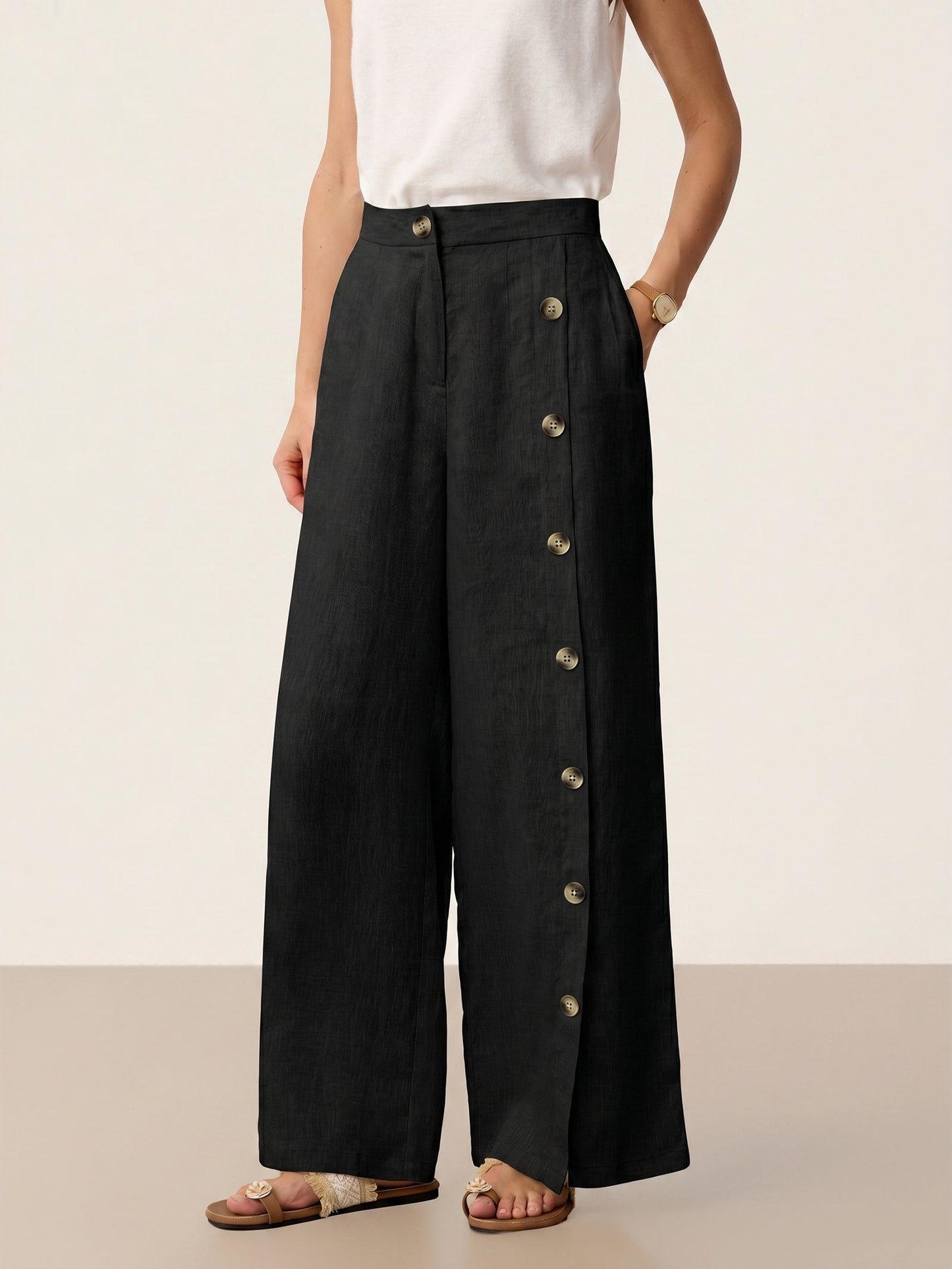 Violette | Women's Linen Top and Trouser Set