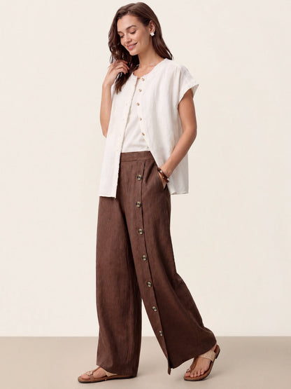 Violette | Women's Linen Top and Trouser Set