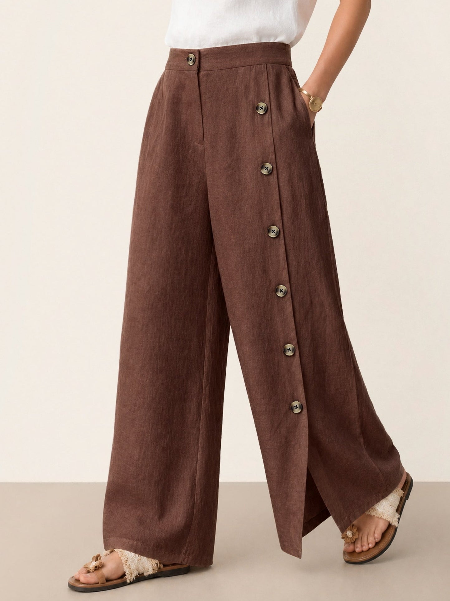 Violette | Women's Linen Top and Trouser Set