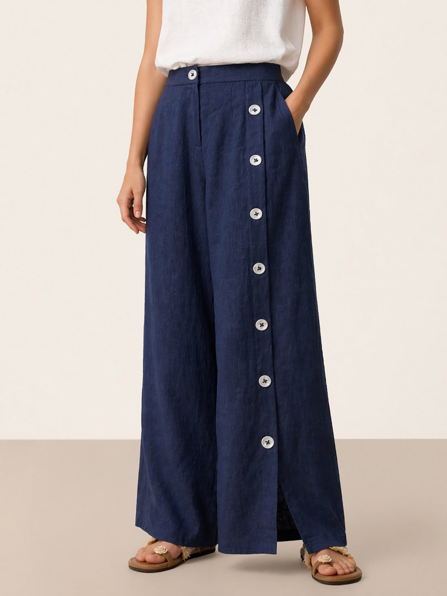 Violette | Women's Linen Top and Trouser Set