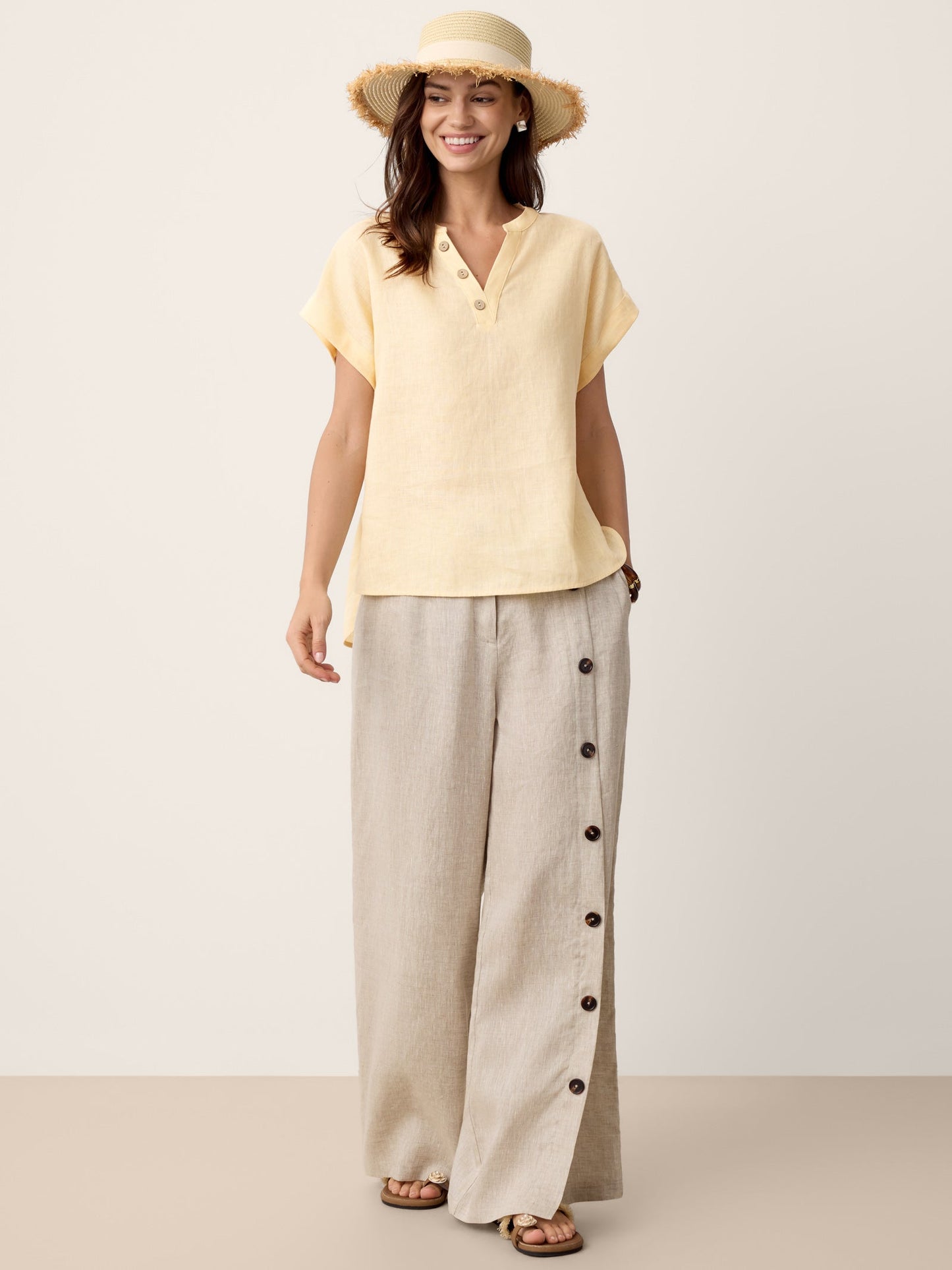 Violette | Women's Linen Top and Trouser Set