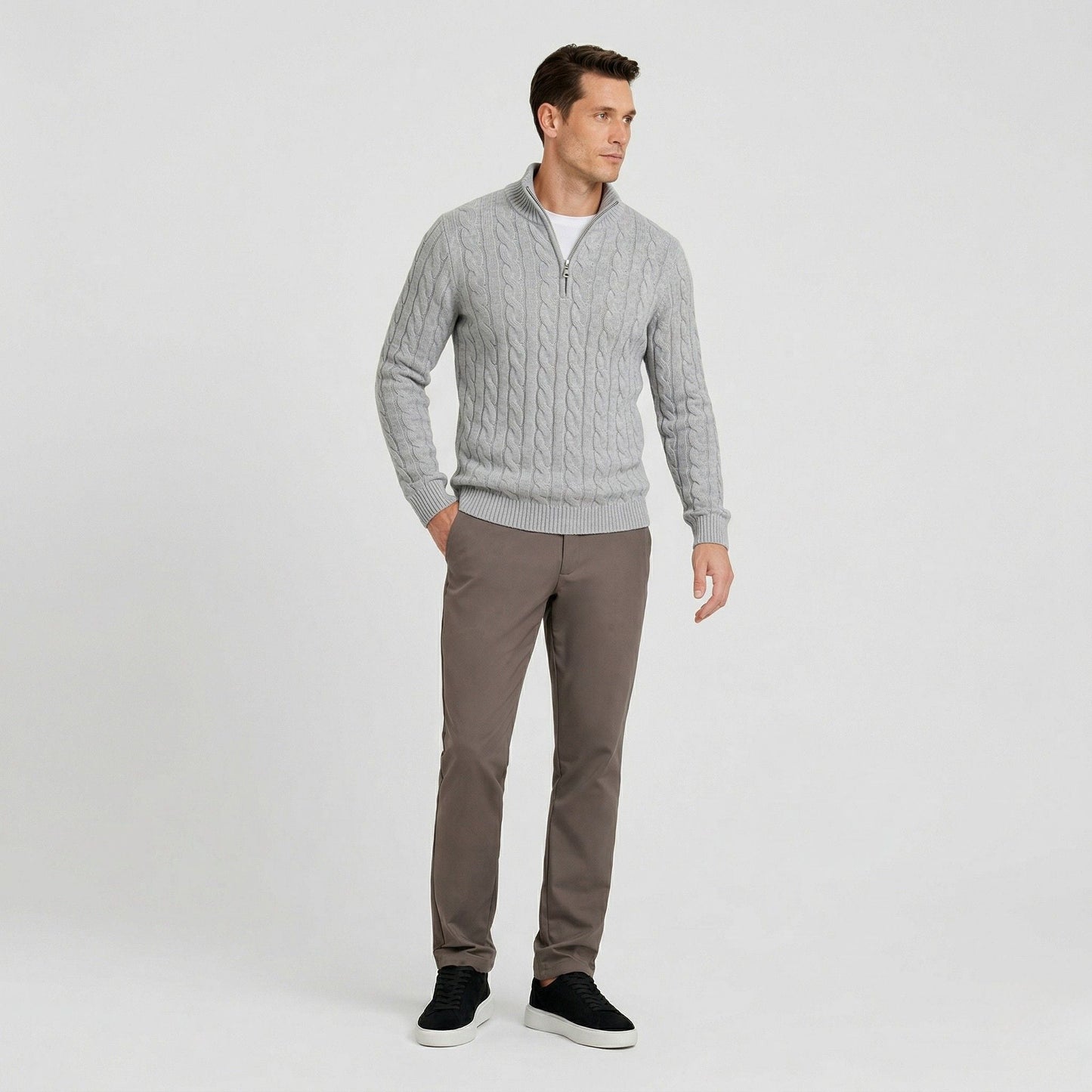 Orvani | Soft Knit Half Zip Sweater Smart Casual