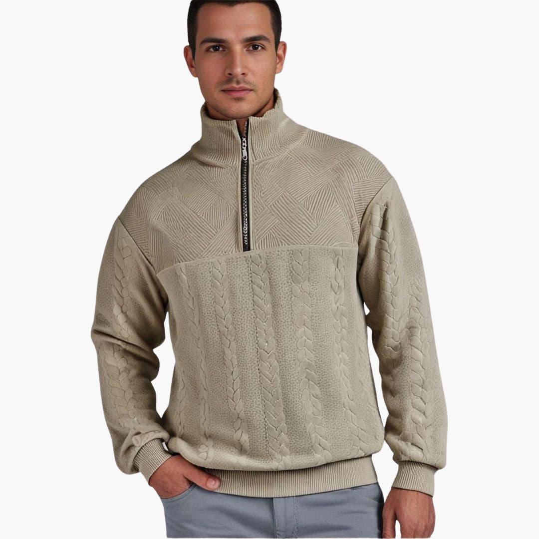 Theo | Men's Half-Zip Cable Knit Sweater