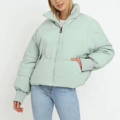 Zuri | Stand Collar Cropped Puffer Jacket
