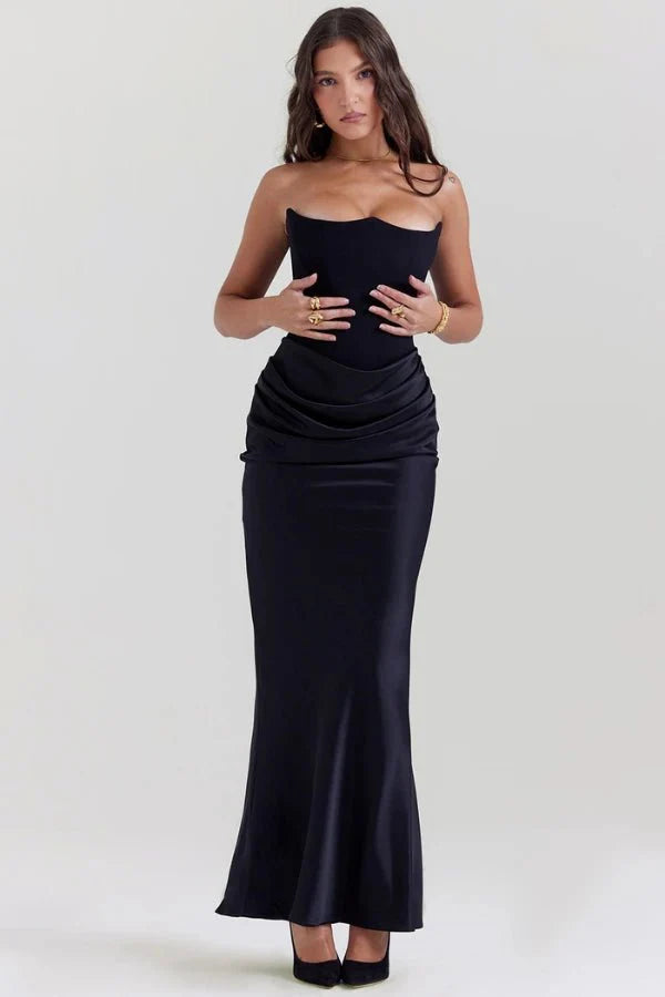 Selvienne | Strapless Satin Formal Gown