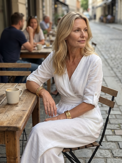 Solene | Women's Cross Front Wide Leg Jumpsuit