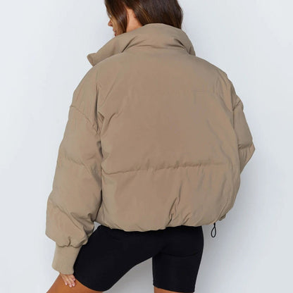 Zuri | Stand Collar Cropped Puffer Jacket