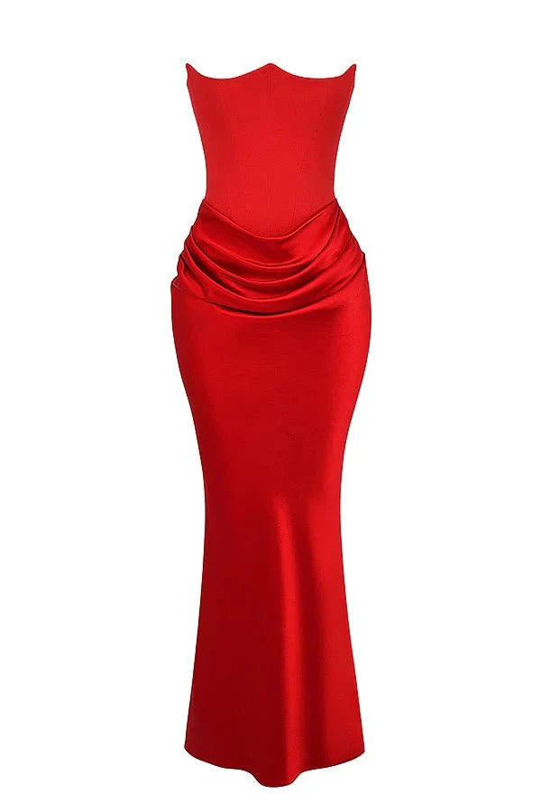 Selvienne | Strapless Satin Formal Gown