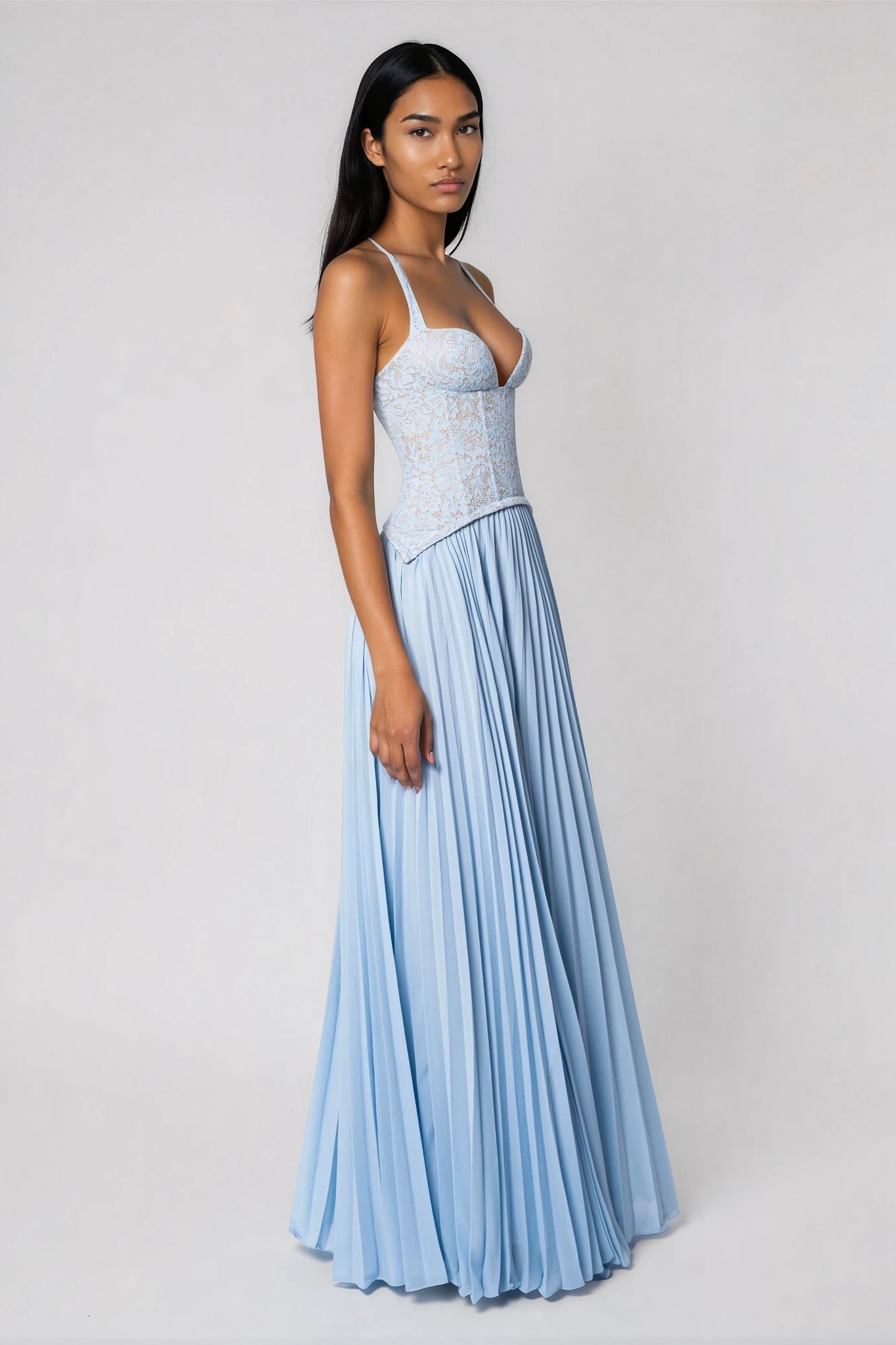 Aurore | Corset Bodice Lace-Up Maxi Gown
