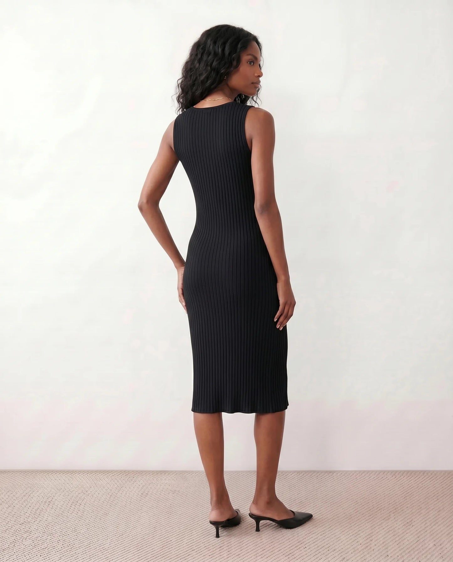 Solange | Ribbed Fitted Sheath Midi Dress