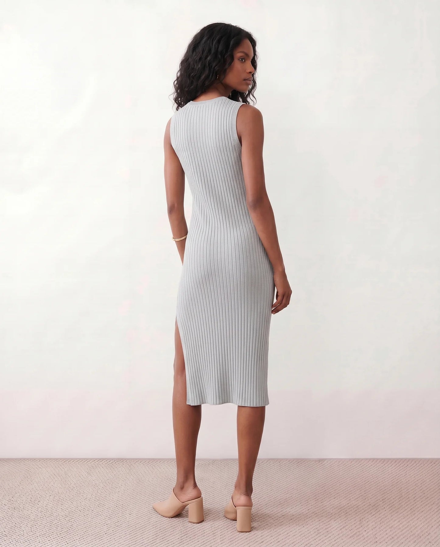 Solange | Ribbed Fitted Sheath Midi Dress