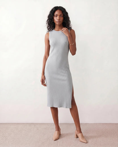 Solange | Ribbed Fitted Sheath Midi Dress